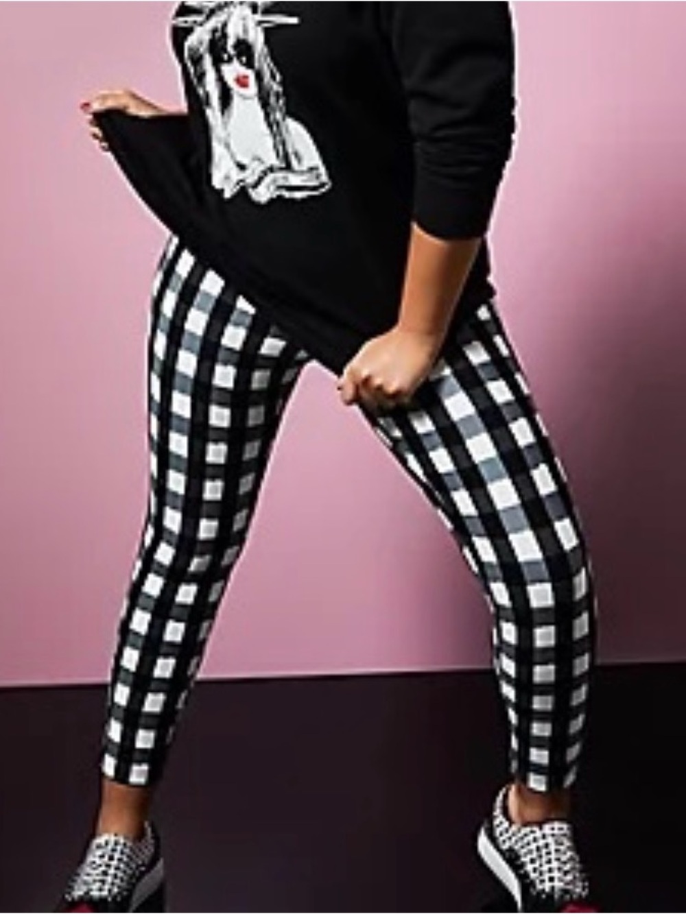 Torrid ❤️ Betsey Johnson Black & White Checkered Leggings Size 2X